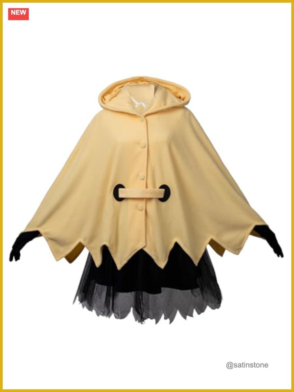 Ghost Hooded Cape Cloak Costume Long Ears Belt Skirt Gloves